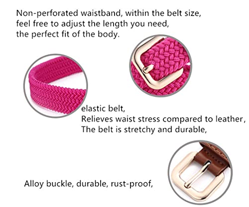 Belts for Womens Stretch Braided Web Elastic Girl thin Belt for Casual Pants Jeans2