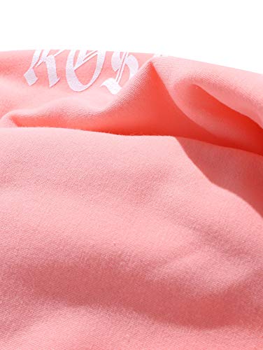ZAFUL Mens Graphic Hoodies Essentials Hoodie Fleece Rose Letter Print Casual Drawstring Unisex Hooded Pullover Sweatshirt4