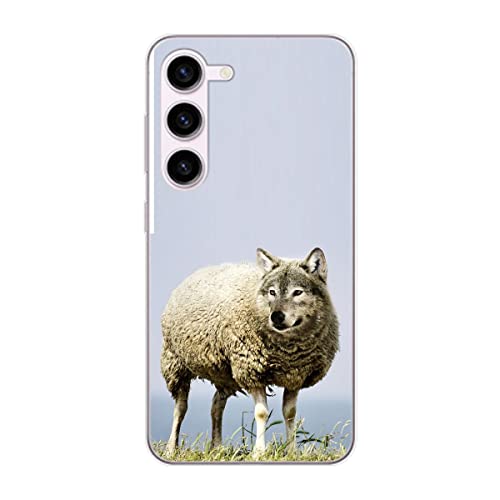 Coque Samsung S23+ loup en peau de mouton TPU antichoc