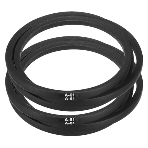 Image of uxcell 2pcs A61 or 4L630 Classic Wrapped Rubber V-Belt, 61 inch(1550mm) Inside Circumference, A Profile V Belt