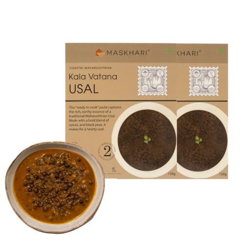 Image of Maskhari Ready to Eat Kala Vatana Usal Curry Paste Pack of 2 150g | Black Peas Curry | Maharashtrian Ready Meal | Heat & Eat | Instant Indian Food | Pure Vegetarian No Preservatives Artificial Colours