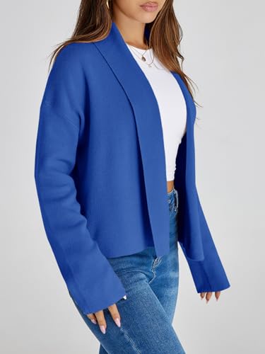 Image of Saodimallsu Womens Cropped Cardigan Open Front Shawl 2026 Fall Trendy Long Sleeve Sweater Jacket