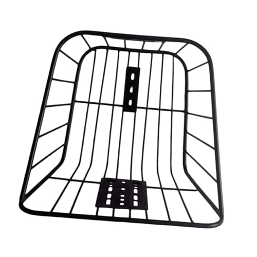 LckCryspho 自転車用金属製ワイヤーリアバスケット ブラック 32x30x22cm ? 折りたたみ自転車対応 耐候性設計 強化フレーム 汎用取り付け