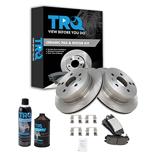 Image of TRQ Rear Brake Pad & Rotor Kit, with Chemical Kit Ceramic Compatible with 2010-2017 Chevrolet Equinox GMC Terrain