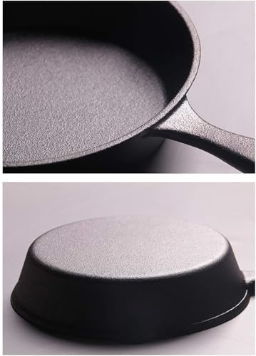 Generisch Gusseisen-Pfanne, Pfanne mit Tropfspitzen, vorerstarmer Ofen-Safe-Kochgeschirr, Camping- und Außenkochen, Grill sicher, RestaurantkochqualitätBlack,14cm