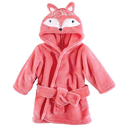 Image of Hudson Baby Unisex Baby Plush Animal Face Bathrobe, Boho Fox, 0-9 Months