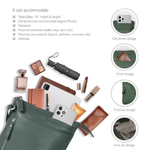 Image of Leather Crossbody Bags for Women - Ladies Sling Handbags - Medium Cross body Purses Handbags - Purses For Women