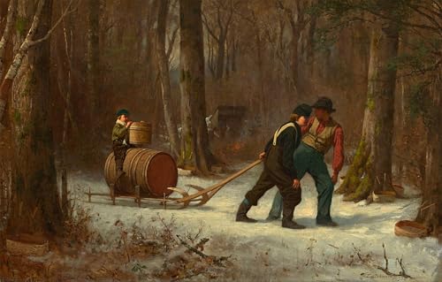 Affiche toile Sur le chemin du camp portrait Eastman Johnson de qualité galerie d'art 60x90cm
