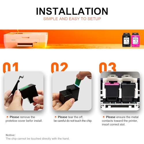 305XL Ink Cartridges Black and Colour, 305XL for HP 305 Ink Cartridges Replacement for HP 305 for DeskJet 2700 2710 2720e 4110e Deskjet Plus 4100 4130e Envy 6000 6010e 6020e 6030e Envy Pro 6400 - Image 6