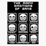 The Many Emotions of Sans Undertale Sticker Decal Laptop Car Window Vinyl 5'