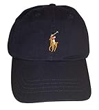 Polo Ralph Lauren Herren Lederriemen bestickt Chino Baseball Cap (One Size, Navy (Multi Pony))