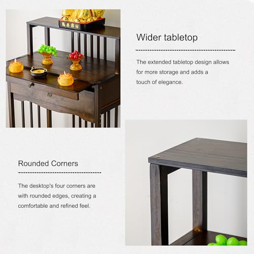 Table de méditation en bois marron pour optimiser les petits coins