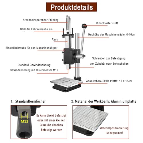 Leather Press Hole Puncher Upgraded Hand Punching Machine for DIY Leather Craft Punching Holes Cutting, Forming Pressing,Install Rivets and Snap Buttons(with Aluminum Plate and 20pcs Tools) - Image 3