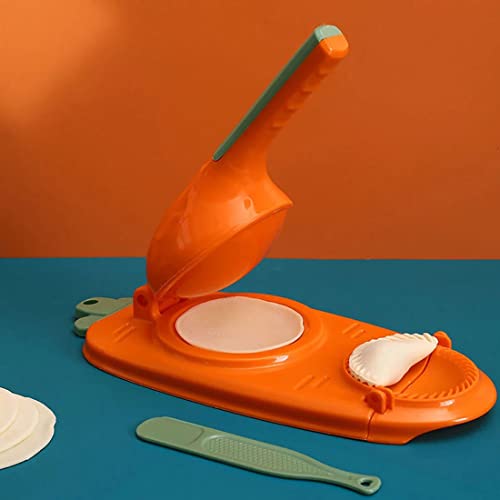 Foto von Neuer 2-in-1-Knödelformdruck,Knödelmaschine,Knödelmacher,Dumpling Skin Maker Dumpling Moulds,Teigtaschenformer Ravioli Maker,einfaches Werkzeug zur Herstellung für Dumpling Ravioli (Orange)