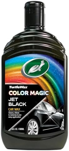 Turtle Wax Color Magic, Colour Restoring CarPolish, Jet Black, Minor Car Scratch Remover, Enhances Car Paint Colour, Providing Showroom Shine and CarWax Protection, 500ml, Pack of 1