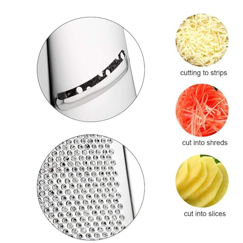 Image of Professional Cheese Grater - Stainless Steel, XL Size, 4 Sides - Perfect Box Grater for Parmesan Cheese, Vegetables, Ginger - Dishwasher Safe (Black)