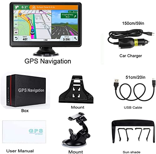Gps Navigation For Car, 2023 Map 7 Inch Touch Screen Car Gps 256-8Gb, Voice Turn Direction Guidance, Support Speed And Red Light Warning, Pre-Installed North America Lifetime Map Free Update #TOP6