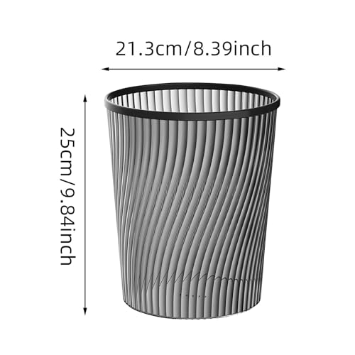 Caneca de Basura Plástica Redonda 2 Galones Negra miniatura 2