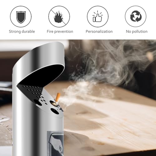Posacenere da parete, in acciaio inox, per esterni, patio, sigaretta, postazione commerciale, smaltimento antincendio per mozziconi