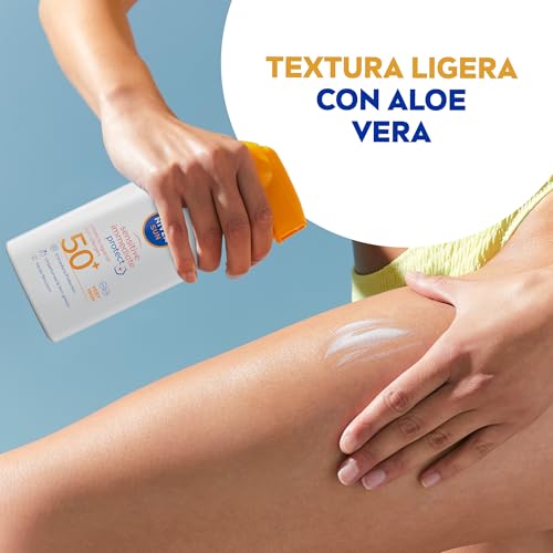 Miniatura 4 de NIVEA SUN Sensitive Spray Antialergias FP50+ - Protector Solar Corporal para Alergias Solares e Irritaciones - Protección Inmediata UVA/UVB - Sin Perfume - Resistente al Agua - Piel Sensible - 250 ml