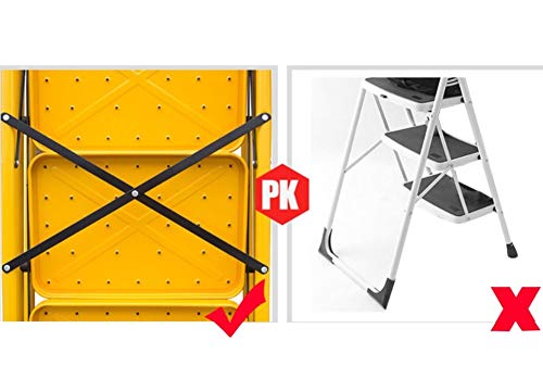 Tabouret escabeau pliable 2 marches compact et portable couleur jaune