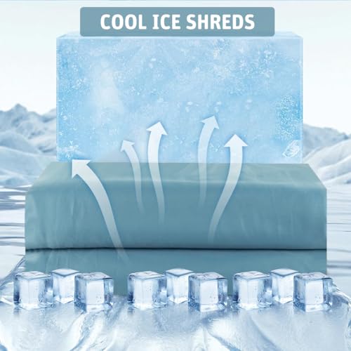 Image of HASTHIP Cooling Duvet Quilt for Double Bed King Size - 200x230cm Cooling Bedding Set Quilt AC Blanket for Double Size Bed Reversible Super Soft Microfiber Blanket - Grey & Blue
