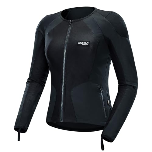 DUHAN Womens Motorcycle Riding Jacket Summer Mesh Motorcycle Shirt for All Seasons Powersports with CE Level 2 Armor