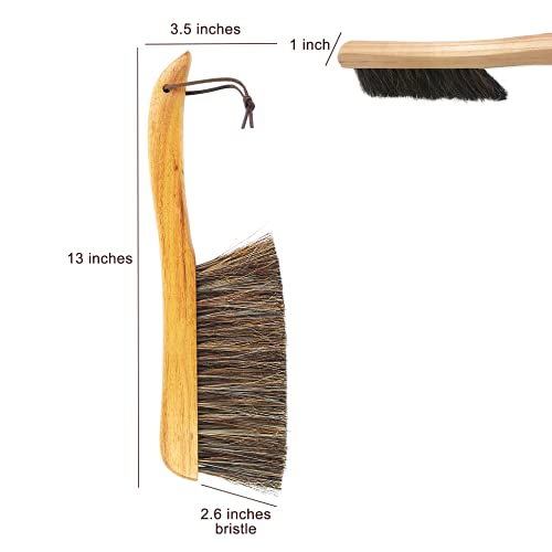 Counter Brush For Furniture Patio Woodworking Drafting Cleaning, Wooden Handle With Horsehair Bristle Bench Brushes, 13 Inches Hand Broom #TOP1