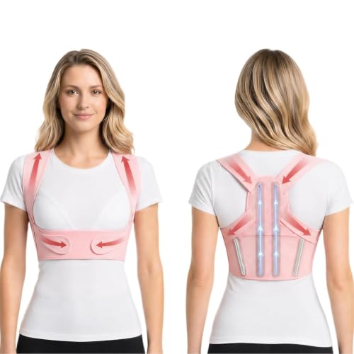 URBTFLM pink invisible-under-clothes posture brace — the thin panel design pitched for professional wardrobes
