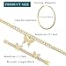 Hinly 3 Pcs Butterfly Cuban Jewelry Set Cuban Link Chain Necklace for Women Rhinestone Pendant Necklace Bracelet Large Hoop Bling Earrings(Gold,Fashion)
