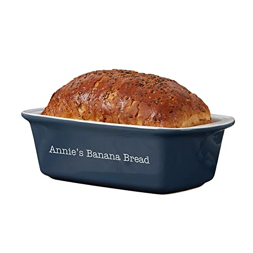 Personalization Universe Classic Personalized Ceramic Loaf Pan, Stoneware Bakeware, Dishwasher Safe, Oven Safe, Ideal for Homemade Breads, Meatloaf, 1.5 Quarts, Baking Dish