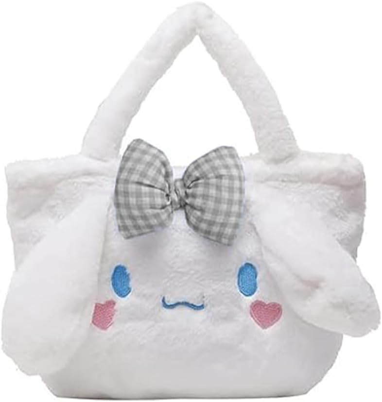 Cute Girl Plush Bag Handbags for School, Kawaii Mini Plush Anime Handbags Cartoon Schoolbag for Girl Bookbag School Supplies, Girl's Birthday Gift for Bookbag School Supplies