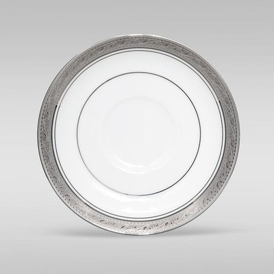 Soucoupe Noritake Crestwood Platinum en porcelaine haut de gamme avec liseré platine brillant