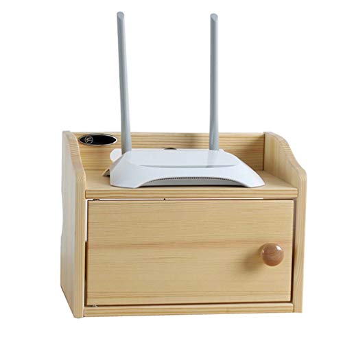 Aufbewahrungsbox aus Holz/Halterung/Halterung WiFi-Router TV-Box Set-Top-Box Streaming-Media-Spielekonsole Wandhalterung Regal (Color : Pine