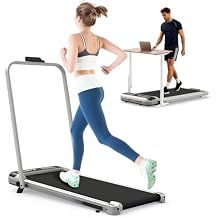 3 in 1 Under Desk Treadmill, Foldable Treadmills for Home Jogging, 2.5HP Portable Treadmill with Remote Control & LED Display, Walking Pad with Handle Bar and Incline,265LBS