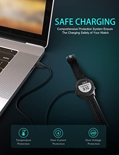 BICMICE Charger Cable 3.3Ft for Garmin Watch Fenix 5 5S 5X Plus 6 6S 6X 7 7S 7X/Vivoactive 3 4 4S,USB Charging Dock Station for Forerunner 45 235 245 935 945/Instinct/Approach S60/Vivomove 3S/Venu Sq