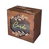 Generisch Caja de madera para dinero de boda, organizador de madera vintage rústico con ventana acrílica, caja de recuerdos de boda, para compromiso, cena, jardín, casa de campo, primavera, verano
