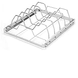 Rejilla de acero inoxidable para asar filetes, costillas de cordero y pollo, herramienta de parrilla de barbacoa al aire libre con distribución uniforme del calor, resistente al óxido y EAS