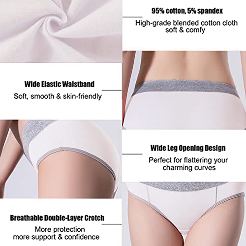 Cotton Cotton Whisper Women's Cotton Underwear,Soft Mid Waist Underwear Women,Ladies No Muffin Comfy Panties For Women 4 Packwhisper Women's Plus Size Mid Waisted Cotton Underwear Super Soft Full Briefs Ladies Breathable Panties Multipack #TOP4
