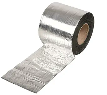 True-Ally Aluminum Bitumen Tar Tape 4 Inch x 5 mtrs x1.5 mm (Thick) Flashing Parament Adhesive Waterproof Leak repair Tape for Pipe Window Patch and Sealing (4inch x 5 meter)