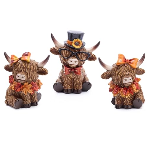 Valery Madelyn 3Pcs Highland Cow Decor, Christmas...