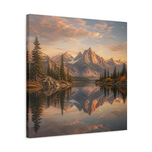 Toile imprimée lac doré paysage de montagne de qualité supérieure
