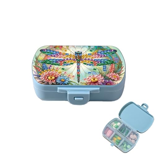 Image of ARTopet Diamond Art Painting Mini Storage Box with 6-Grid Creative Design Compact Portable Small Case for Purse Travel Daily (Dragonfly)