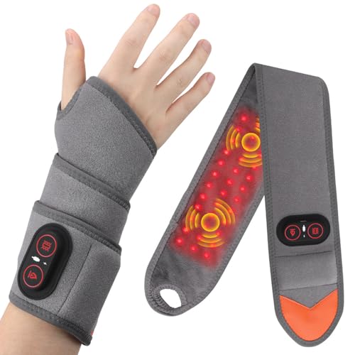 LumaWrist Pro - 2026 New Soothing Heated Wrist Massager, Comfortable Hand Support Wrap, Promotes Blood Circulation and Relieves Joint Ache, Ideal for Office Workers Men and Women (Grey)