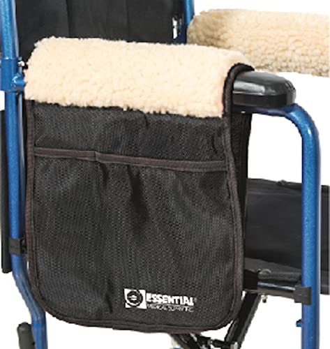 Essential Medical Supply Handi Pouch For Wheelchairs, Scooter And Transport Chair With Fleece Armrests, Black #TOP20