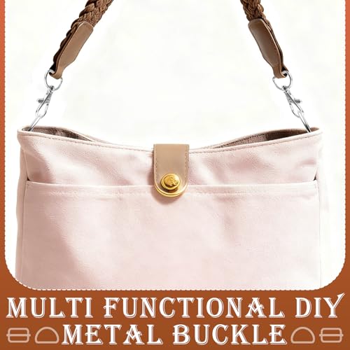 ZoeWei Taschenzubehör 24 Stück Taschenzubehör zum Nähen, D Ringe 25mm, Leiterschnallen und Karabinerhaken mit Drehgelenk, Metall-Set für DIY Handtaschen, Hundegeschirr und Schlüsselanhänger