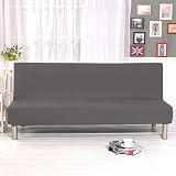 YancLife Funda elástica para sofá, 3 plazas, sin reposabrazos, compatible con sofá cama y plegable (gris)