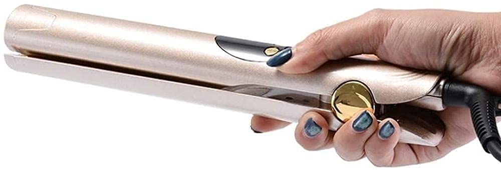 Two-in-one Curling Iron 160-230 Adjustable Temperature Curling Iron Led Display Curling Tongs-Gold for Hair Styling Hair Straightners Curling