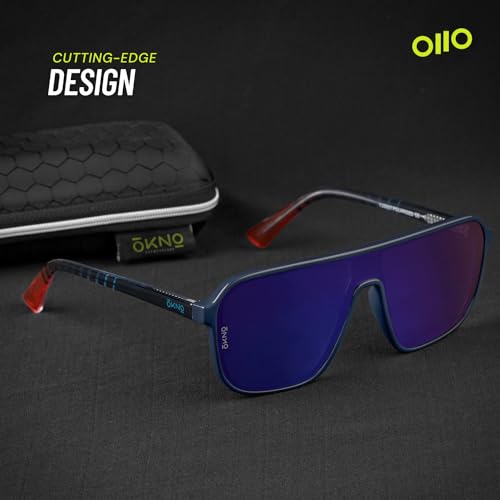 Image of Eyewearlabs OKNO | Polarized Over-Sized Unilens Rectangular Branded Stylish Sunglasses For Men & Women | 100% UV Protection Shades | Cricket Sports Cycling Driving | RYFT