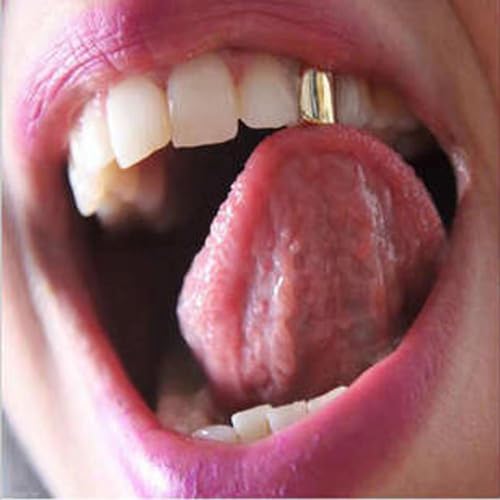 Gold Grills for Teeth 18K Gold Plated Tooth Caps Single Teeth Caps Hip Hop Grillz2